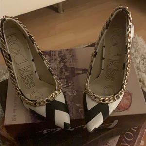 Black and white pumps